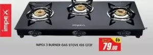 3 BURNER GAS STOVE IOS 1213f