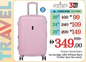 Abs - ABS 4Wheel Hard Trolley 3pcs Set