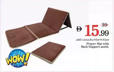 Prayer Mat with Back Support asstd.