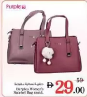Purples Women's Satchel Bag asstd.