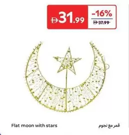 Flat moon with stars