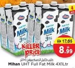 UHT Full Fat Milk 4X1Ltr