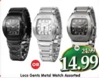 Loco Gents Metal Watch Assorted