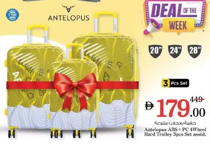 Set - Antelopus ABS + PC 4Wheel Hard Trolley
