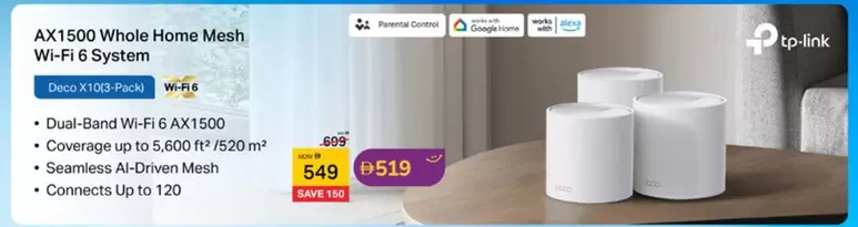Tp Link - AX1500 Whole Home Mesh Wi-Fi 6 System