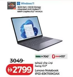 Lenovo - Notebook IPS3-83K700KDAX