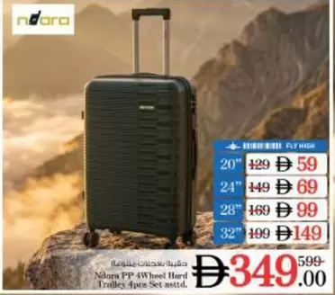 Set - Ndara PP 4Wheel Hard Trolley 4pcs