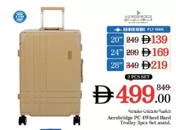 Set - Aerobridge PC 4 Wheel Hard Trolley