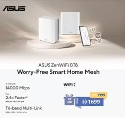 Asus - ZenWiFi BT8 Worry-Free Smart Home Mesh