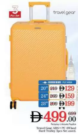 Set - Travel Gear 3 Pcs Hard Trolley