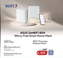 Asus - ZenWiFi BD4 Worry-Free Smart Home Mesh