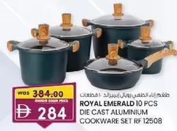 Set - ROYAL EMERALD 10 PCS DIE CAST ALUMINIUM COOKWARE SET RF 12508