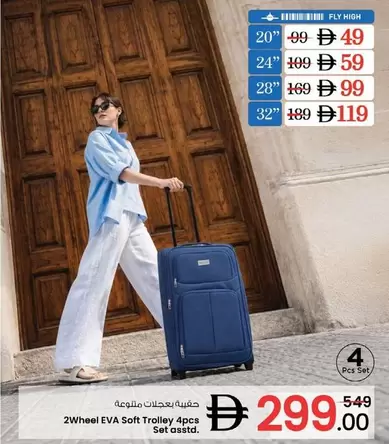 Set - 2Wheel EVA Soft Trolley 4pcs