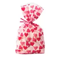 Wilton 20pcs Treat Bags with Heart Shape Print- Pink