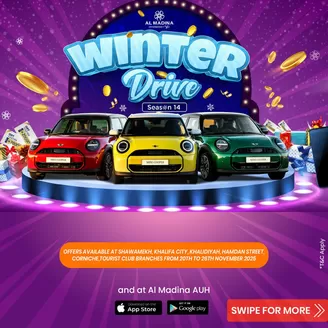 Al Madina catalogue | Winter Drive Season 14!! Shawamekh, Khalifa City, Khalidiyah, Hamdan Street, Corniche, or Tourist Club | 2025-11-20T00:00:00.000Z - 2025-11-26T00:00:00.000Z