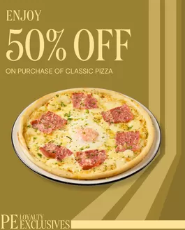 Pizza Express catalogue in Sharjah | Enjoy 50% Off On Purchase Of Classic Pizza | 2025-11-27T00:00:00.000Z - 2025-12-02T00:00:00.000Z
