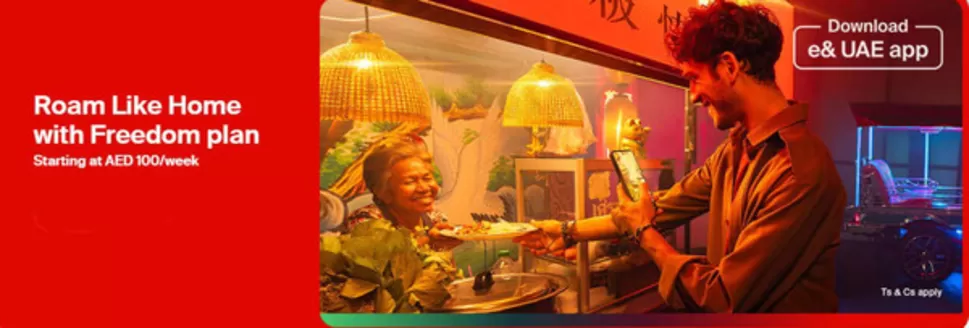 Etisalat catalogue in Ras al-Khaimah | Roam Like Home with Freedom plan Starting at AED 100/week | 2025-12-09T00:00:00.000Z - 2025-12-14T00:00:00.000Z