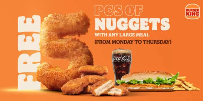 Burger King catalogue in Dubai | Pcs Of Nuggets With Any Large Meal | 2025-12-15T00:00:00.000Z - 2025-12-18T00:00:00.000Z