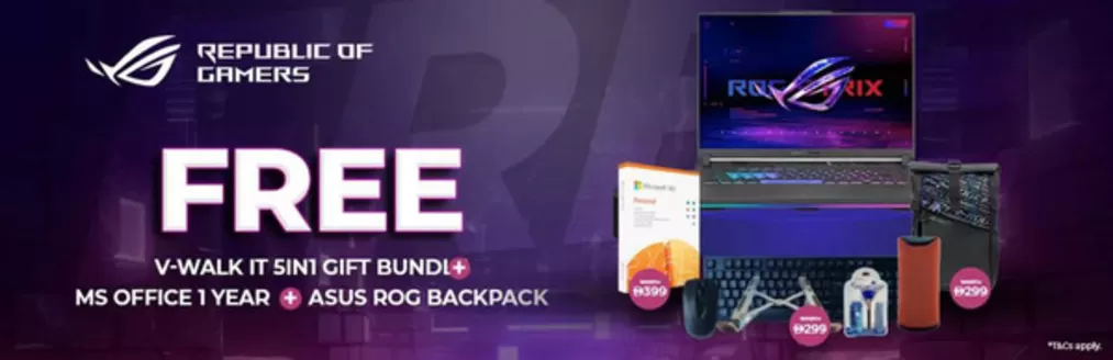Emax catalogue in Ajman | Free V-walk It 5in1 Gift Bundl+ Ms Office 1 Year + Asus Rog Backpack | 2026-01-05T00:00:00.000Z - 2026-01-11T00:00:00.000Z