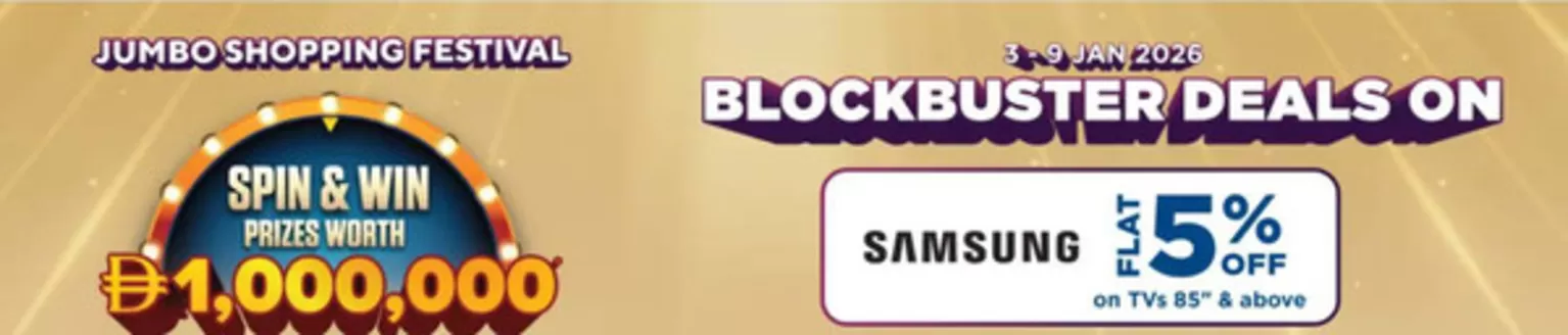 Jumbo catalogue in Ajman | Blockbuster Deals On | 2026-01-05T00:00:00.000Z - 2026-01-09T00:00:00.000Z