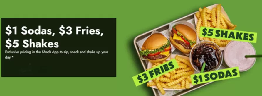 Shake Shack catalogue in Fujairah | $1 Sodas, $3 Fries, $5 Shakes | 2026-02-23T00:00:00.000Z - 2026-02-28T00:00:00.000Z