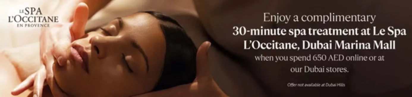 L'Occitane catalogue | Enjoy A Complimentary 30-minute SPA Treatment At Le SPA L'occitane | 2026-05-14T00:00:00.000Z - 2026-05-21T00:00:00.000Z