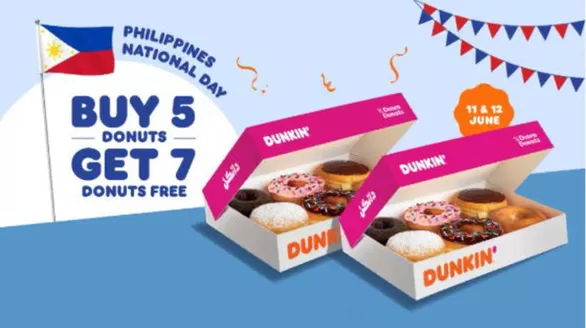 Dunkin Donuts catalogue in Dubai | Buy 5 Donuts, Get 7 Free | 2026-06-11T00:00:00.000Z - 2026-06-12T00:00:00.000Z