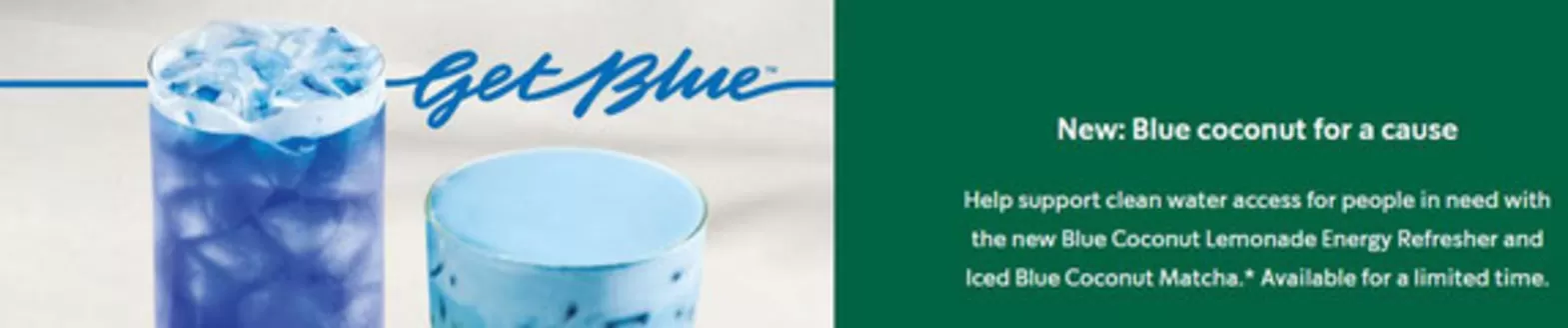 Starbuck's catalogue in Abu Dhabi | New: Blue Coconut For A Cause | 2026-06-16T00:00:00.000Z - 2026-06-19T00:00:00.000Z