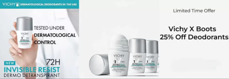 Boots catalogue in Fujairah | Vichy X Boots 25% Off Deodorants | 2026-07-01T00:00:00.000Z - 2026-07-07T00:00:00.000Z