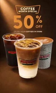 Krispy Kreme catalogue | Get 50% Off Cappuccino, Latte, Or Americano, Served Hot Or Iced! | 2026-08-11T00:00:00.000Z - 2026-08-31T00:00:00.000Z
