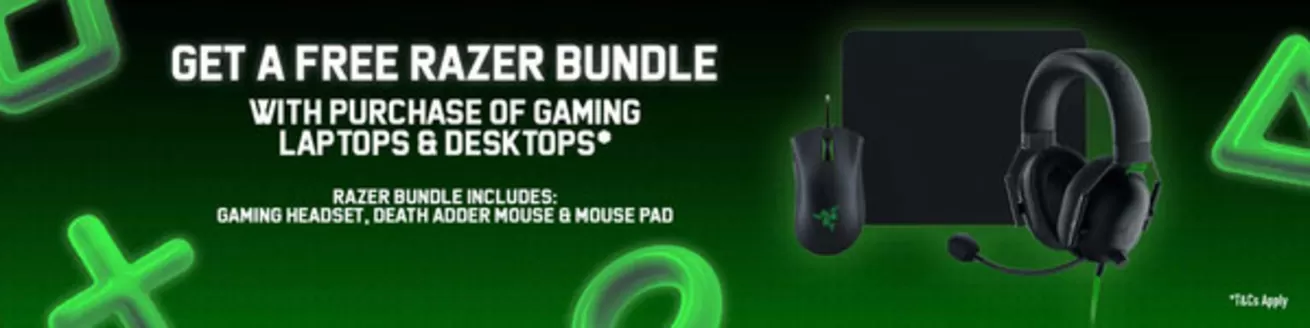 Virgin Megastore catalogue in Al Nahda | Get A Free Razer Bundle With Purchase Of Gaming Laptops & Desktops* | 2026-08-17T00:00:00.000Z - 2026-08-26T00:00:00.000Z