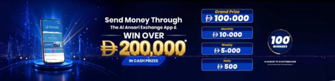 Al Ansari Exchange catalogue | Send Money Through The Al Ansari Exchange App & WIN OVER Drh 200,000 * | 2026-08-19T00:00:00.000Z - 2026-10-31T00:00:00.000Z