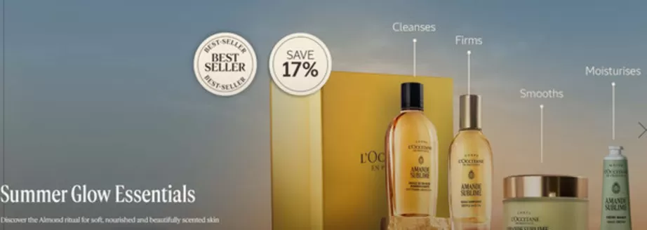 L'Occitane catalogue | Summer Glow Essentials SAVE 17% | 2026-08-24T00:00:00.000Z - 2026-08-31T00:00:00.000Z