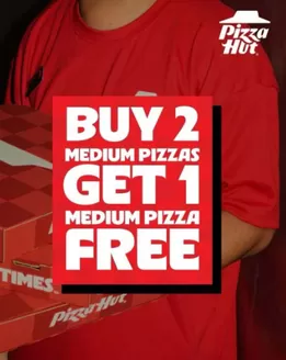 Pizza Hut catalogue in Abu Dhabi | Buy 2 Medium Pizzas, And Get One Medium Pizza Free! | 2026-09-03T00:00:00.000Z - 2026-09-11T00:00:00.000Z