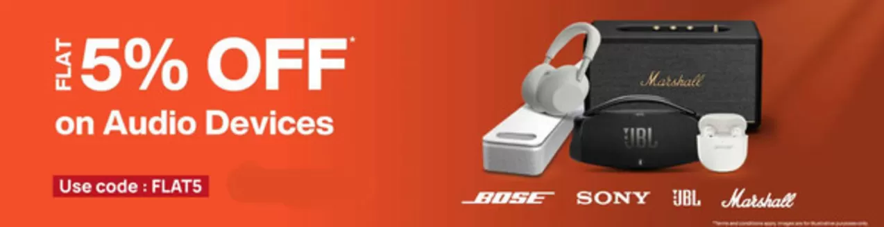 Jumbo catalogue in Dibba Al-Fujairah | FLAT 5% OFF * on Audio Devices | 2026-09-21T00:00:00.000Z - 2026-09-28T00:00:00.000Z