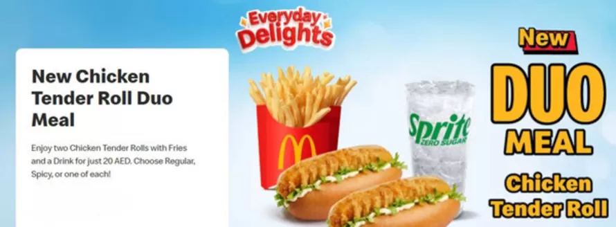 Dunkin Donuts catalogue in Dubai | New Chicken Tender Roll Duo Meal | 2026-09-29T00:00:00.000Z - 2026-10-09T00:00:00.000Z