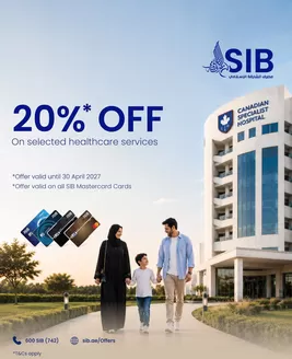 Sharjah Islamic Bank catalogue in Sharjah | Get 20%* Off When Using Your Sib MasterCard Card | 2026-09-29T00:00:00.000Z - 2027-04-30T00:00:00.000Z