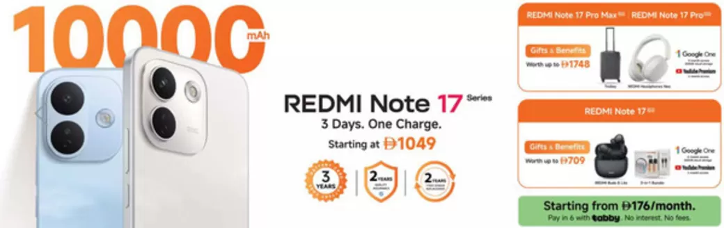 Emax catalogue in Khorfakkan | REDMI Note 17 Series 3 Days. One Charge. Starting at Drh 1049 | 2026-09-30T00:00:00.000Z - 2026-10-08T00:00:00.000Z