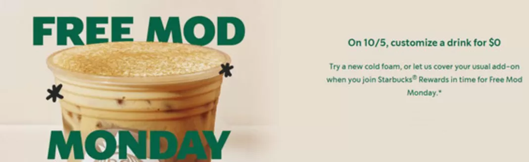 Starbuck's catalogue in Dubai | Free Mod Monday. | 2026-10-01T00:00:00.000Z - 2026-10-05T00:00:00.000Z