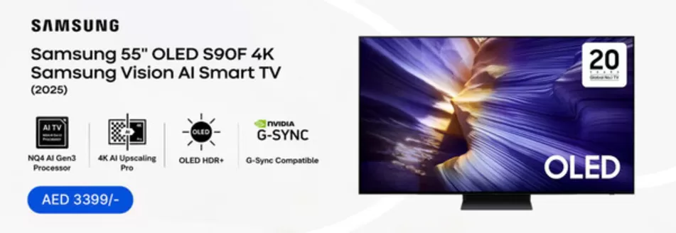 Jacky's Electronics catalogue in Dibba Al-Hisn | Samsung 55" OLED S9OF 4K Samsung Vision Al Smart TV | 2026-10-08T00:00:00.000Z - 2026-10-13T00:00:00.000Z