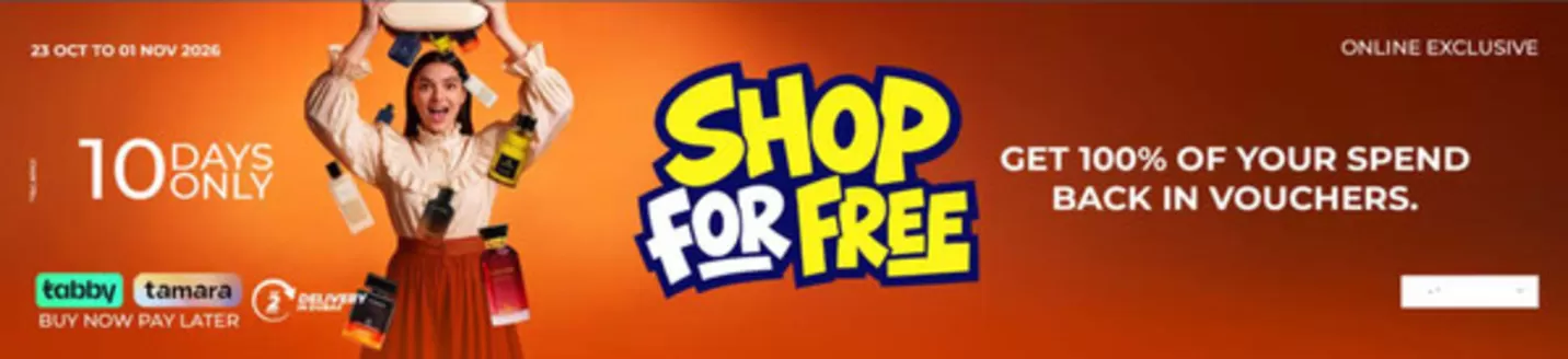 V Perfumes catalogue in Sharjah | Shop For Free Get 100% Of Your Spend Back In Vouchers. | 2026-10-23T00:00:00.000Z - 2026-11-01T00:00:00.000Z