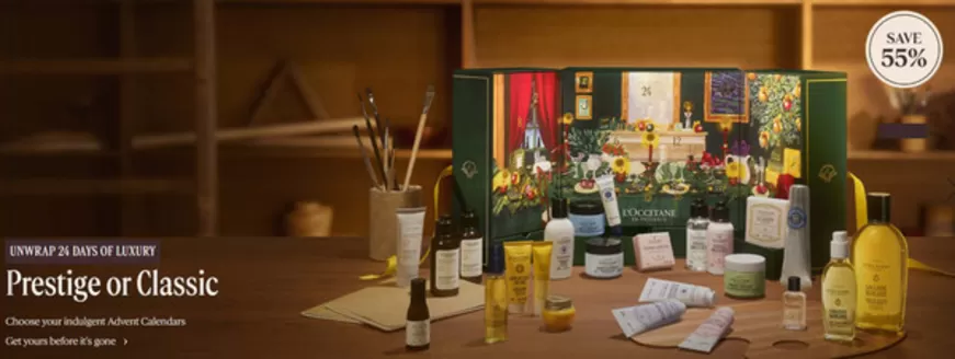 L'Occitane catalogue in Umm al-Quwain | Unwrap 24 Days Of Luxury Save 55% | 2026-10-26T00:00:00.000Z - 2026-11-02T00:00:00.000Z