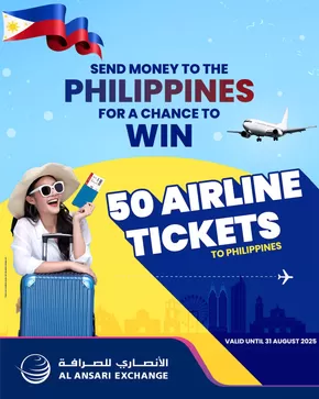 Al Ansari Exchange catalogue in Dubai | Get a Chance to be One of 50 Lucky winners of Air Tickets | 2025-07-14T00:00:00.000Z - 2025-08-31T00:00:00.000Z