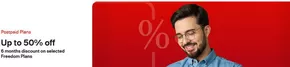Up to 50% off 6 months discount on selected Freedom Plans