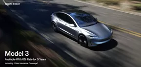 Model 3 Available With 0% Rate for 5 Years