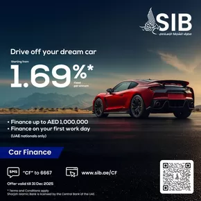 Sharjah Islamic Bank catalogue in Dibba Al-Hisn | Car Finance Offer, starting at 1.69%* | 2025-10-08T00:00:00.000Z - 2025-12-31T00:00:00.000Z