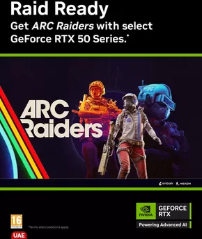 Virgin Megastore catalogue in Umm al-Quwain | Get Arc Raiders Free When You Purchase Select Geforce Rtx 50 Series Gpus. | 2025-10-15T00:00:00.000Z - 2025-10-20T00:00:00.000Z