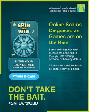Commercial Bank of Dubai catalogue in Al Nahda | Spin And Win | 2025-10-29T00:00:00.000Z - 2025-11-07T00:00:00.000Z