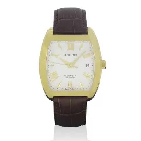 Montre tonneau Excellence automatique en Acier 316L PVD jaune