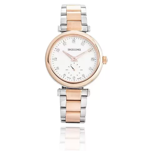 Montre ronde Excellence en Acier 316L PVD rose